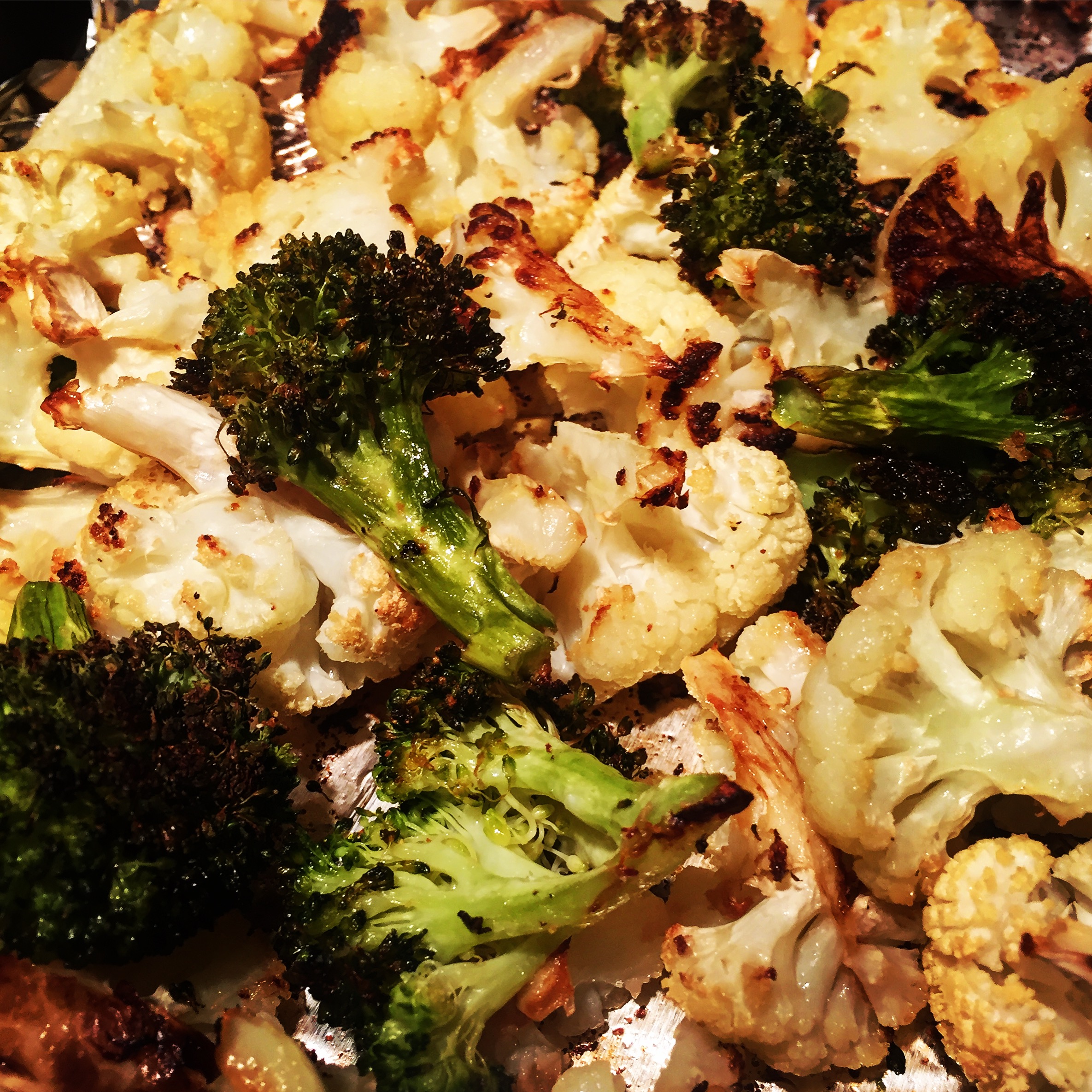 Pieczony kalafior i/lub brokuły "na odwal się"